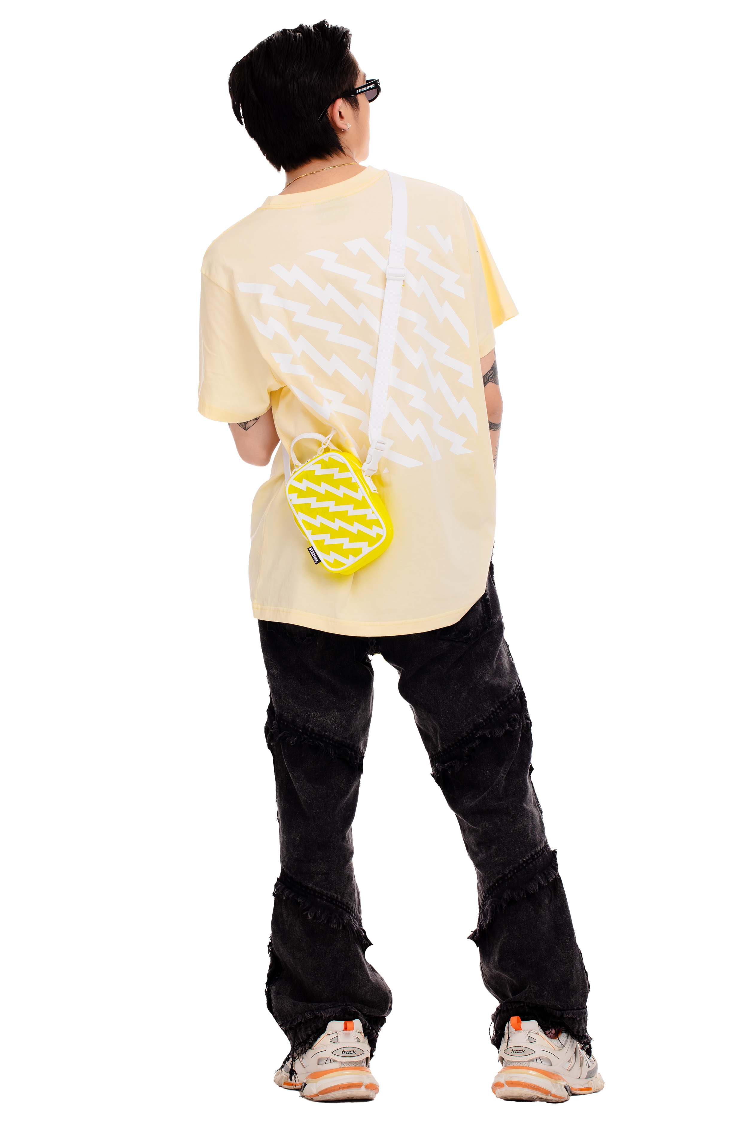 Áo Thun 5THEWAY Tay Ngắn Vàng aka 5THEWAY /zigzag/ SQUARE TEE in LEMON ICING