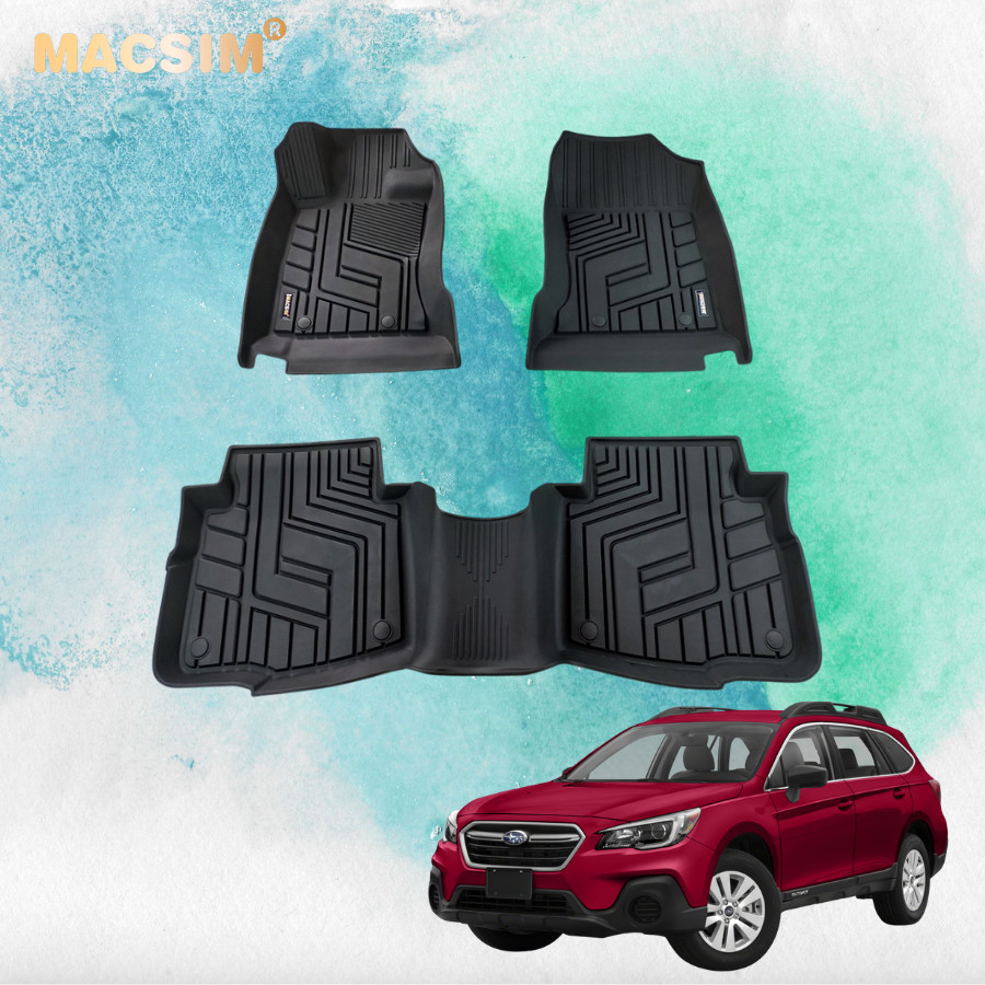 Thảm lót sàn xe ô tô Subaru Outback 2020 + nhãn hiệu Macsim - chất liệu nhựa TPE đúc khuôn cao cấp - màu đen