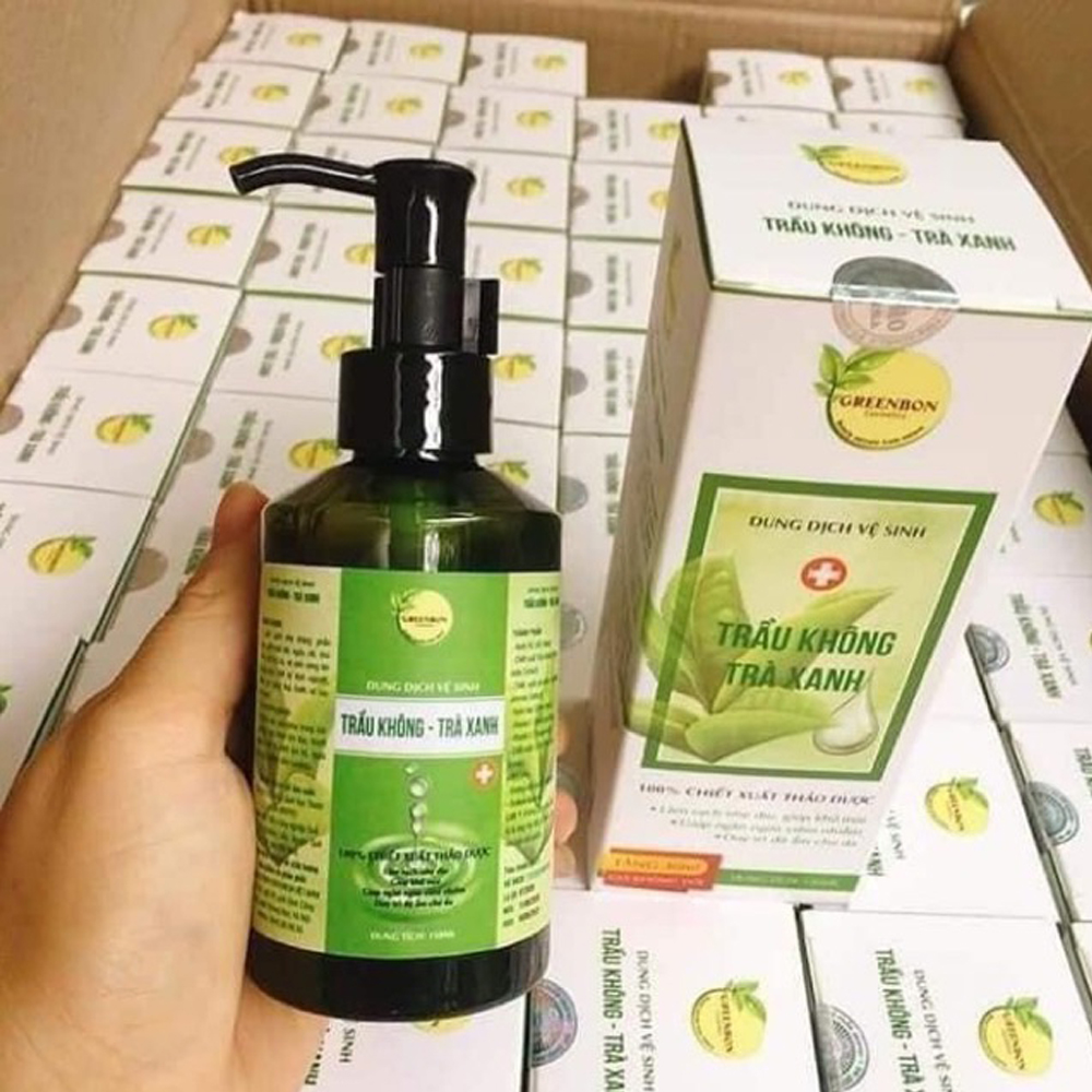 Dung dịch vệ sinh nữ tinh chất trầu không trà xanh GREENBON 150ml,làm sạch dịu nhẹ, cân bằng pH