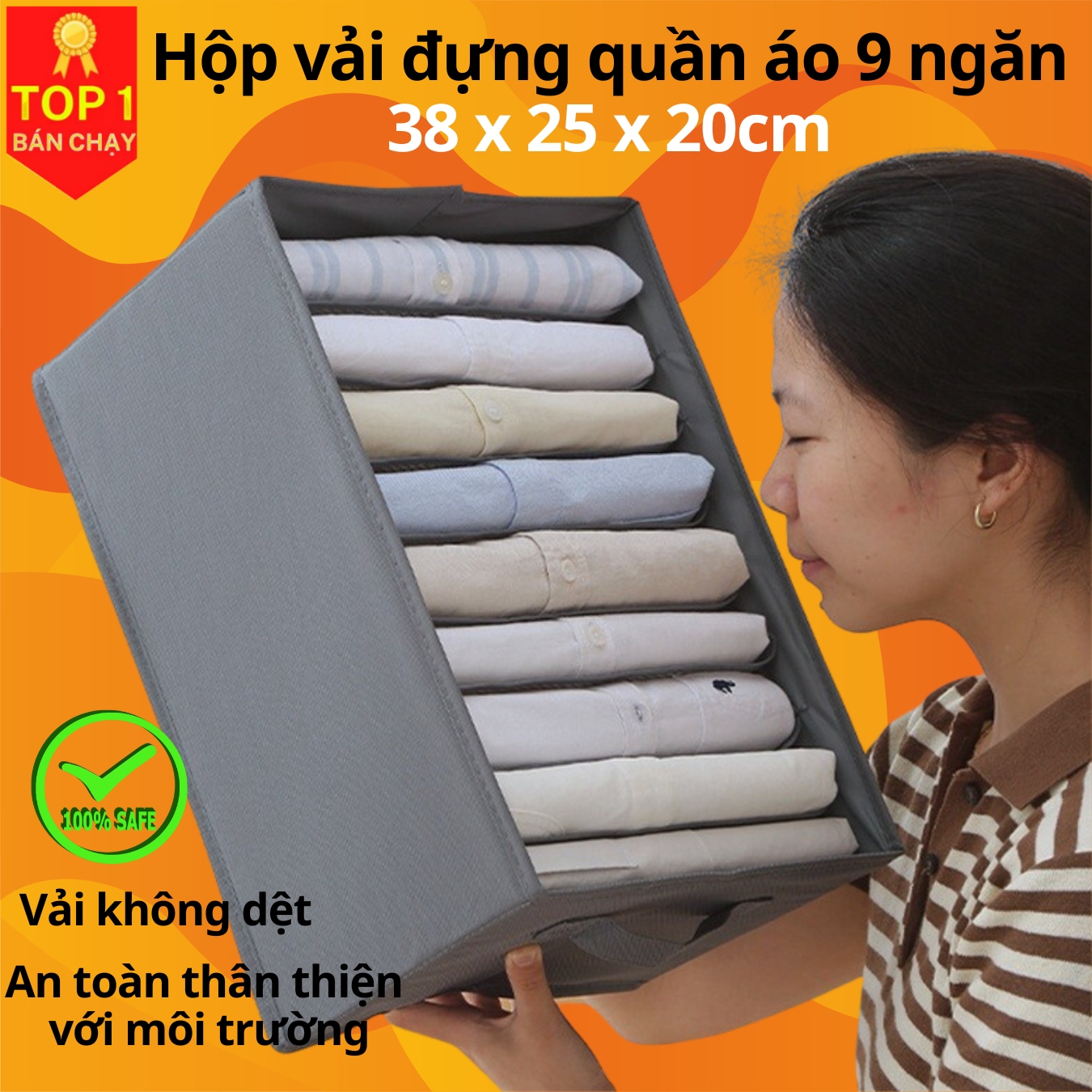 Hộp đựng đồ chia ngăn 9 và 16 ngăn sắp xếp quần áo Danido - Khay đựng đồ chia ngăn tiện ích, chất liệu cao cấp