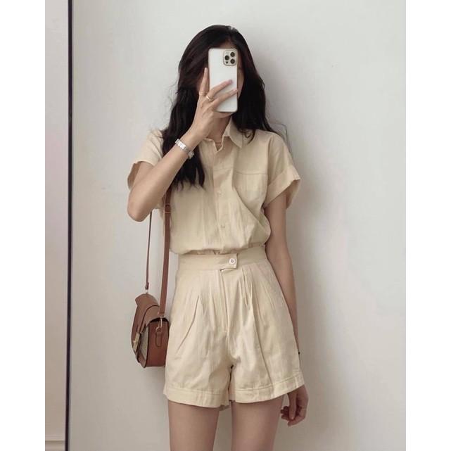Set bộ đồ croptop chất thô