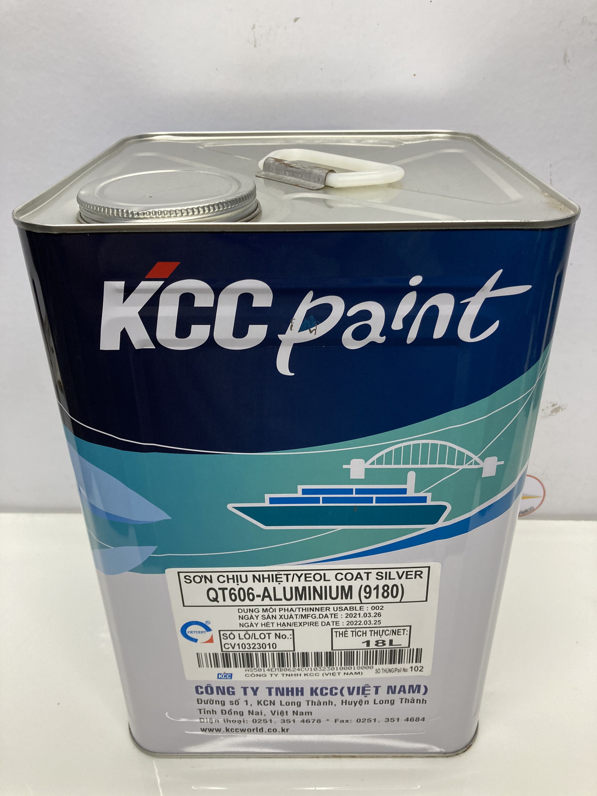 Sơn chịu nhiệt KCC Paint Yeol Coat Black QT606-9180 18L