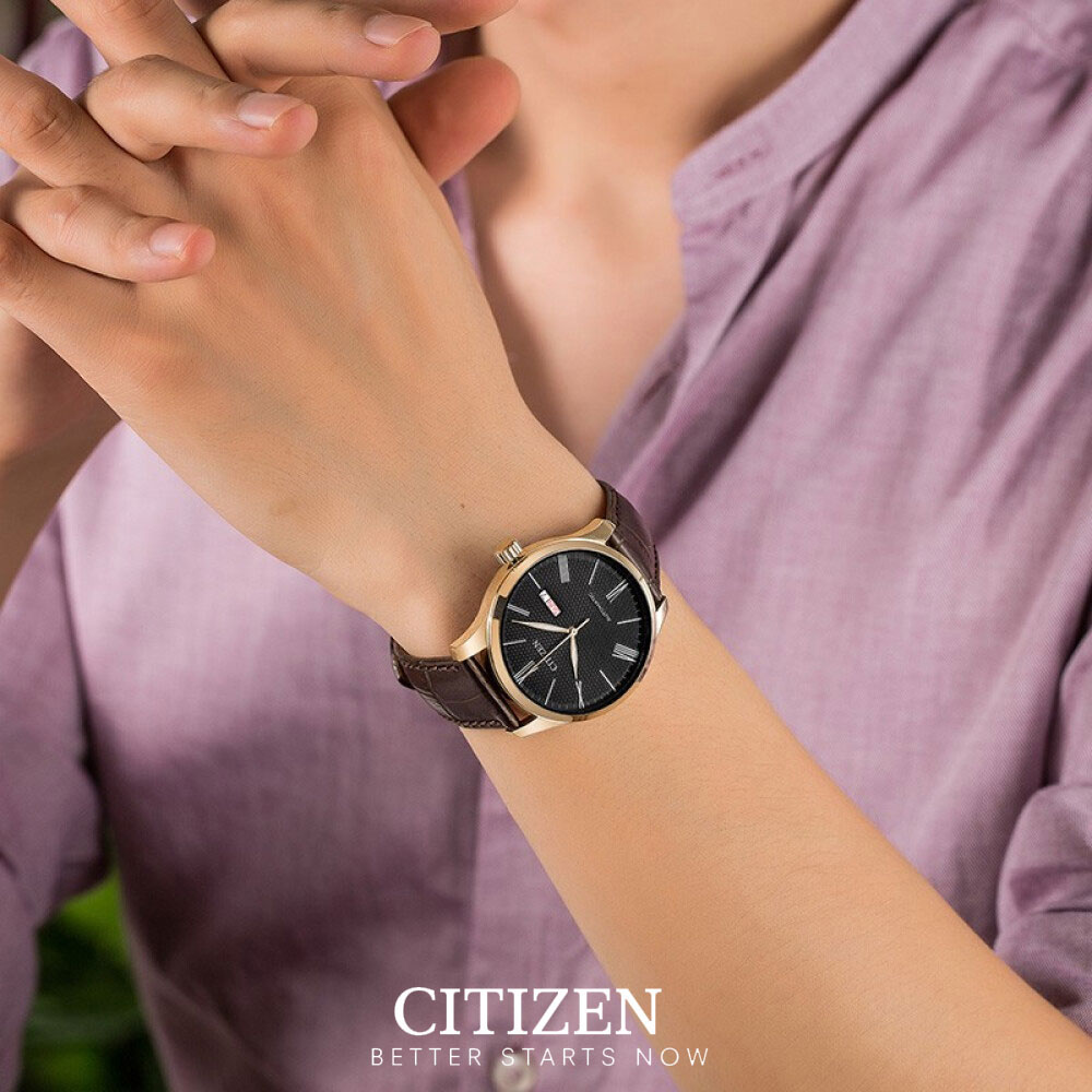 Đồng Hồ Nam Citizen Dây Da NH8353-00H - Mặt Xám