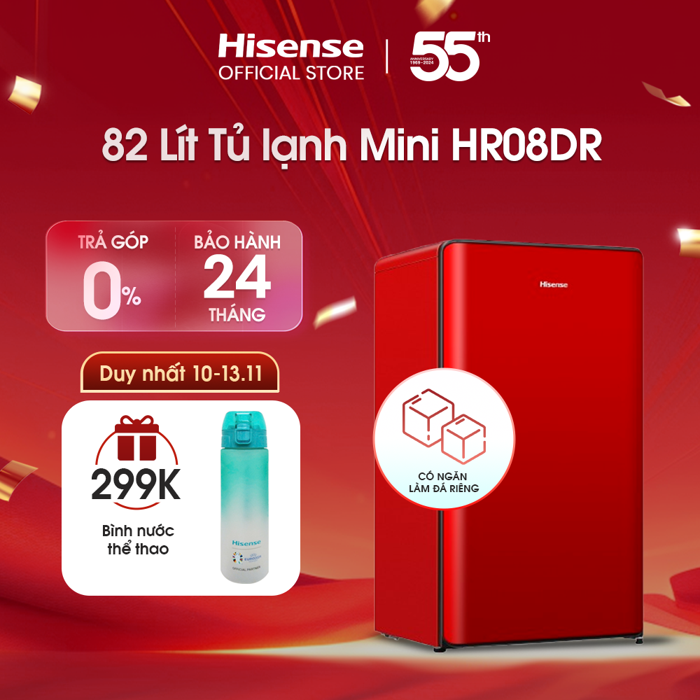 Tủ lạnh Mini Hisense 82 Lít HR08DR/HR08DW tiết kiệm điện, làm lạnh nhanh, bảo hành 24 tháng - HÀNG CHÍNH HÃNG