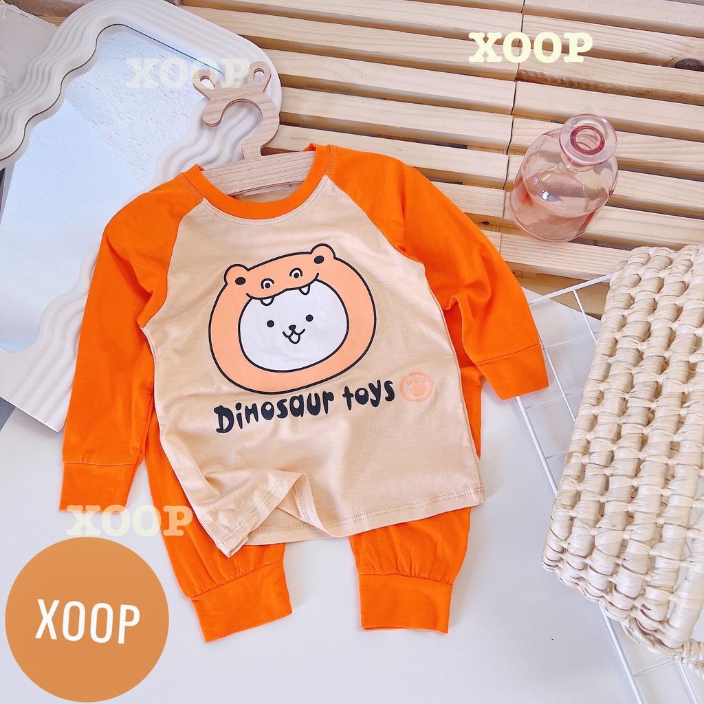 Đồ bộ dài phối tay hàng minky mom chất thun lạnh in họa tiết mặt trời-sunsine cho bé trai bé gái ( Size từ 8-19kg) BD6