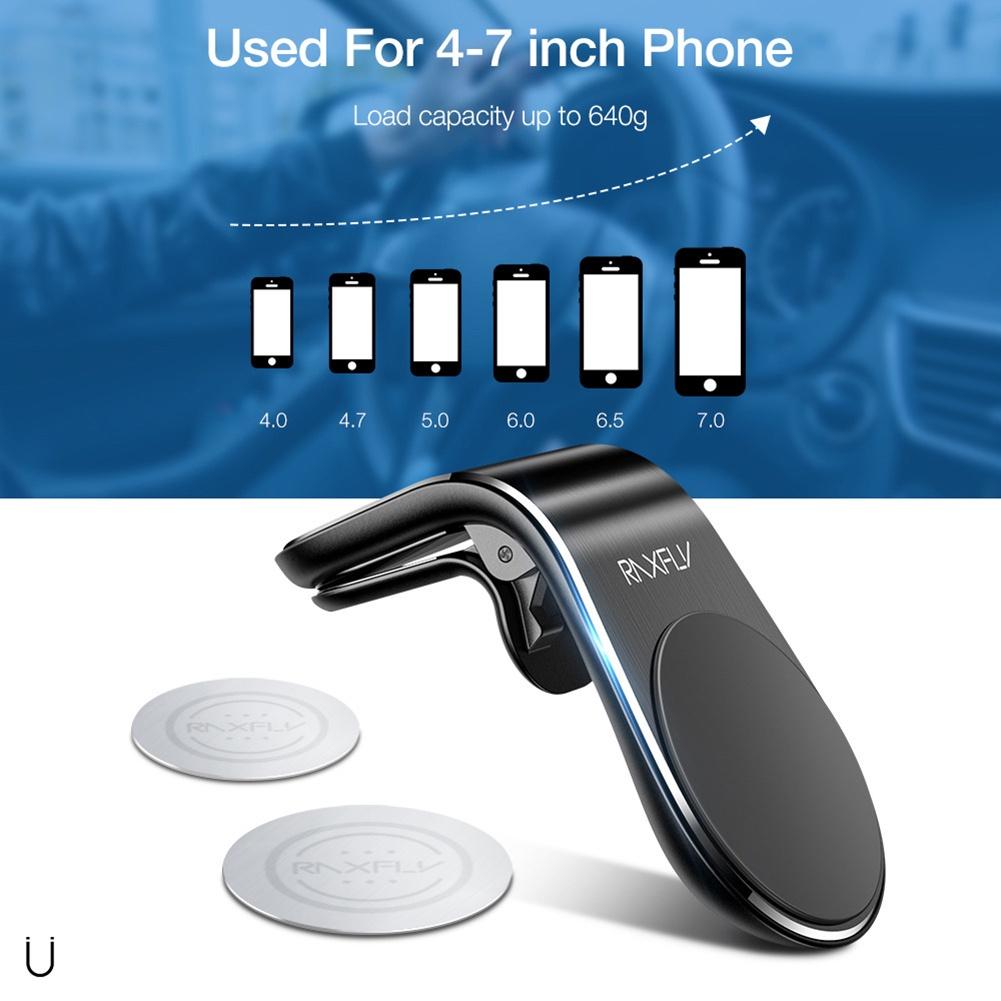 【ky】RAXFLY Magnetic Car Air Vent Clip Mount Holder Stand Cradle for 4-7inch Phone