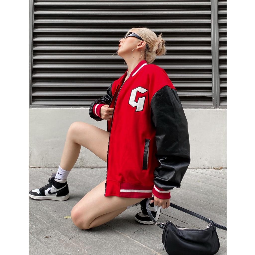 Áo Khoác Form Rộng Nhung Tăm Jacket Varsity Gonz - K2