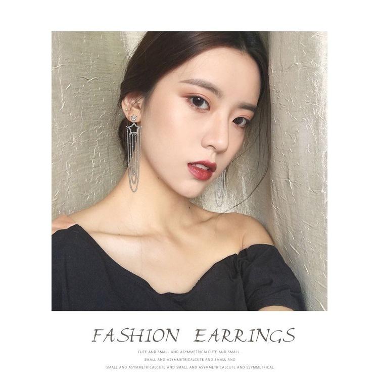 Bông tai nữ dài ngôi sao phong cách Hàn Quốc