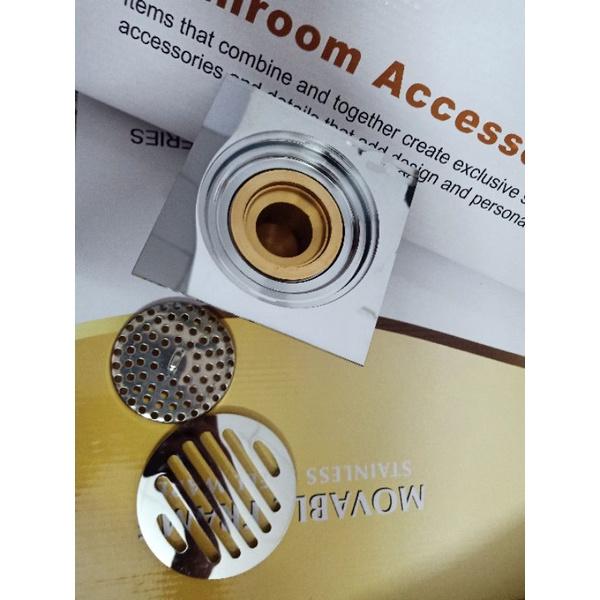 Phễu thoát sàn đồng mạ Chrome đáy hình thoi bằng đồng cao cấp HG05.chống mùi hôi tuyệt đối
