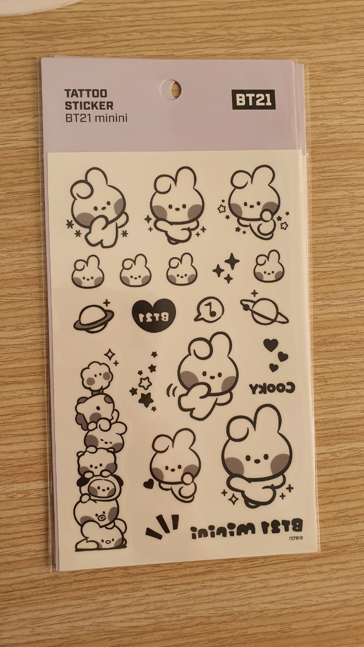 HÌNH XĂM DÁN BT21 MININI TATOO STICKER-HÀNG CHÌNH HÃNG