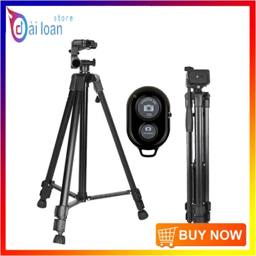 Chân đế Tripod cho điện thoại và máy ảnh 3366 cao cấp - Tặng kèm remote Bluetooth (Giao màu ngẫu nhiên)