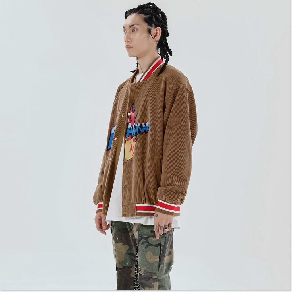 ÁO KHOÁC NHUNG BOMBER UNISEX NAM NỮ KEN BLOCK