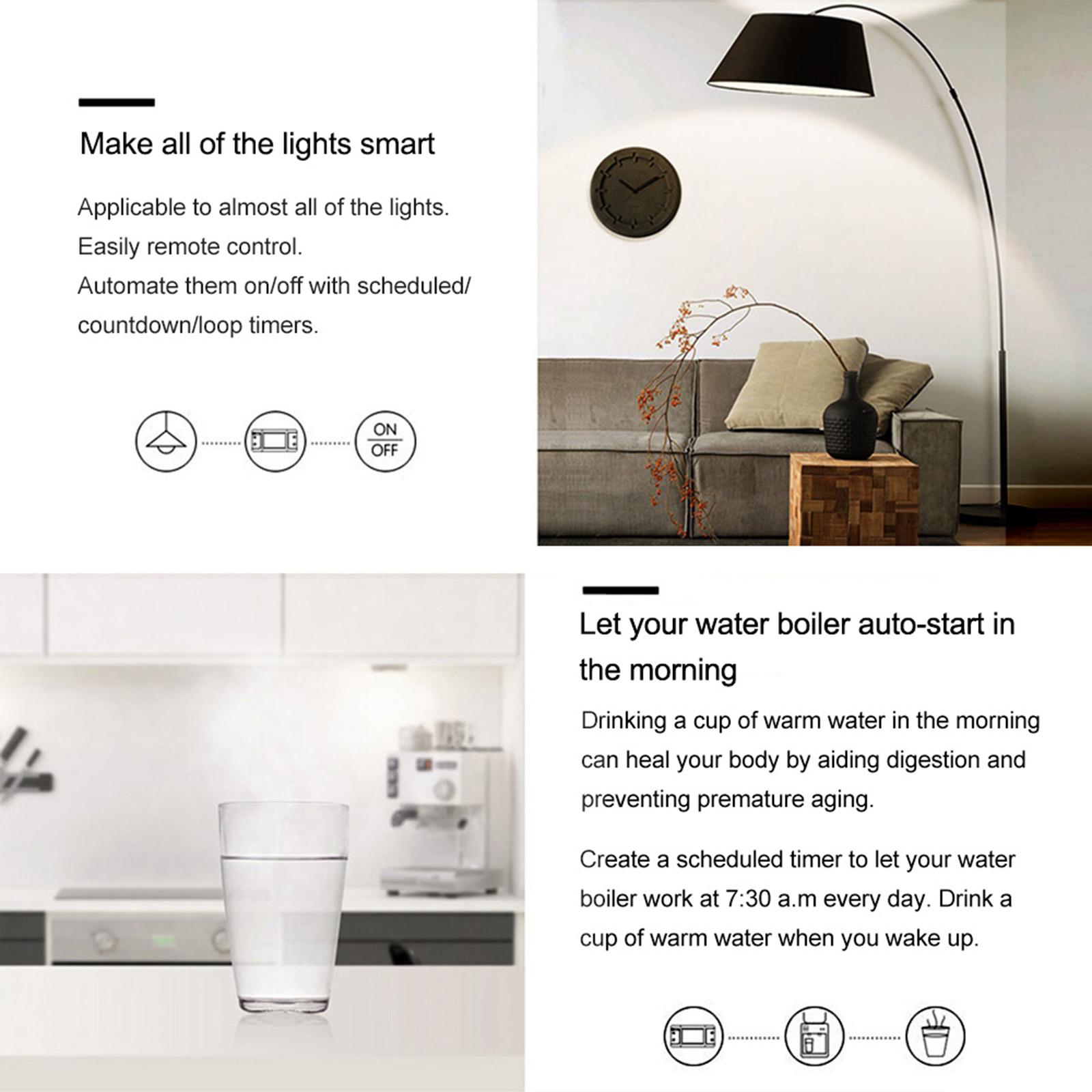 Basic Wifi Switch Works with Alexa for Google Home Timer 10A/2200W Wireless Remote Switch for Android/IOS APP Control for Electric Appliances Universal Smart Home Automation Module