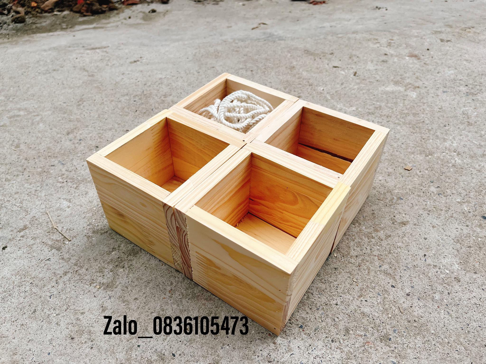 Hộp gỗ mini trồng sen đá
