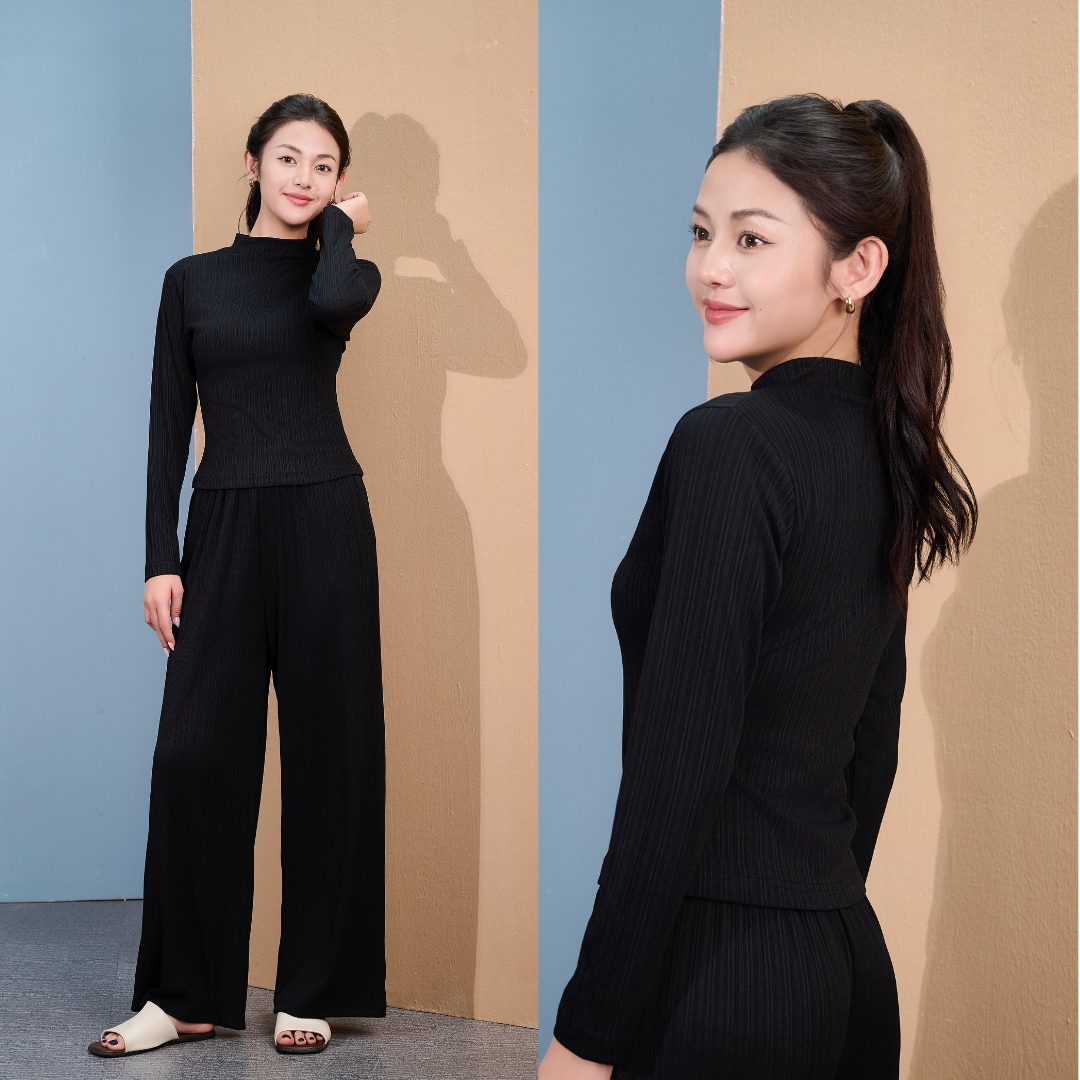 Bộ Quần Áo Thu Đông Cổ Cao Laroma Cho Nữ | Basic - Giữ Ấm - Vải Thơm - Kháng Khuẩn