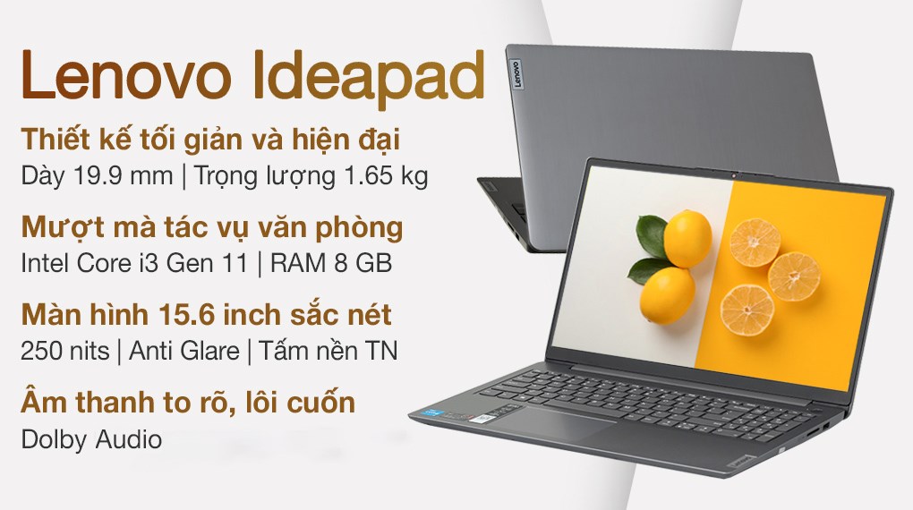 Laptop Lenovo Ideapad 3 15ITL6 i3 1115G4/8GB/512GB/15.6&quot;F/Win11/(82H801NEVN)/Xám - Hàng chính hãng