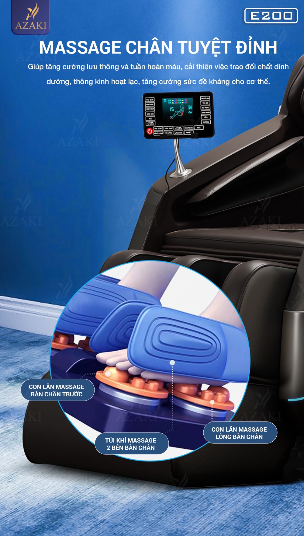 Ghế Massage Cao Cấp Toàn Thân 4D AZAKI E200