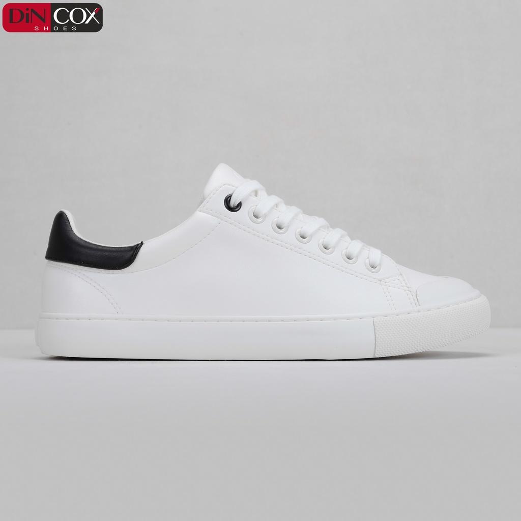 Giày Sneaker Da Nam DINCOX C13 Cách Điệu Sáng Tạo White/Black