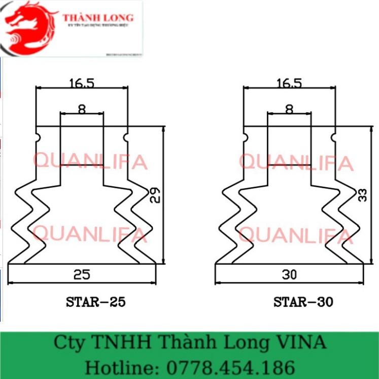 Giác hút chân không START màu đỏ bộ 10 cái núm