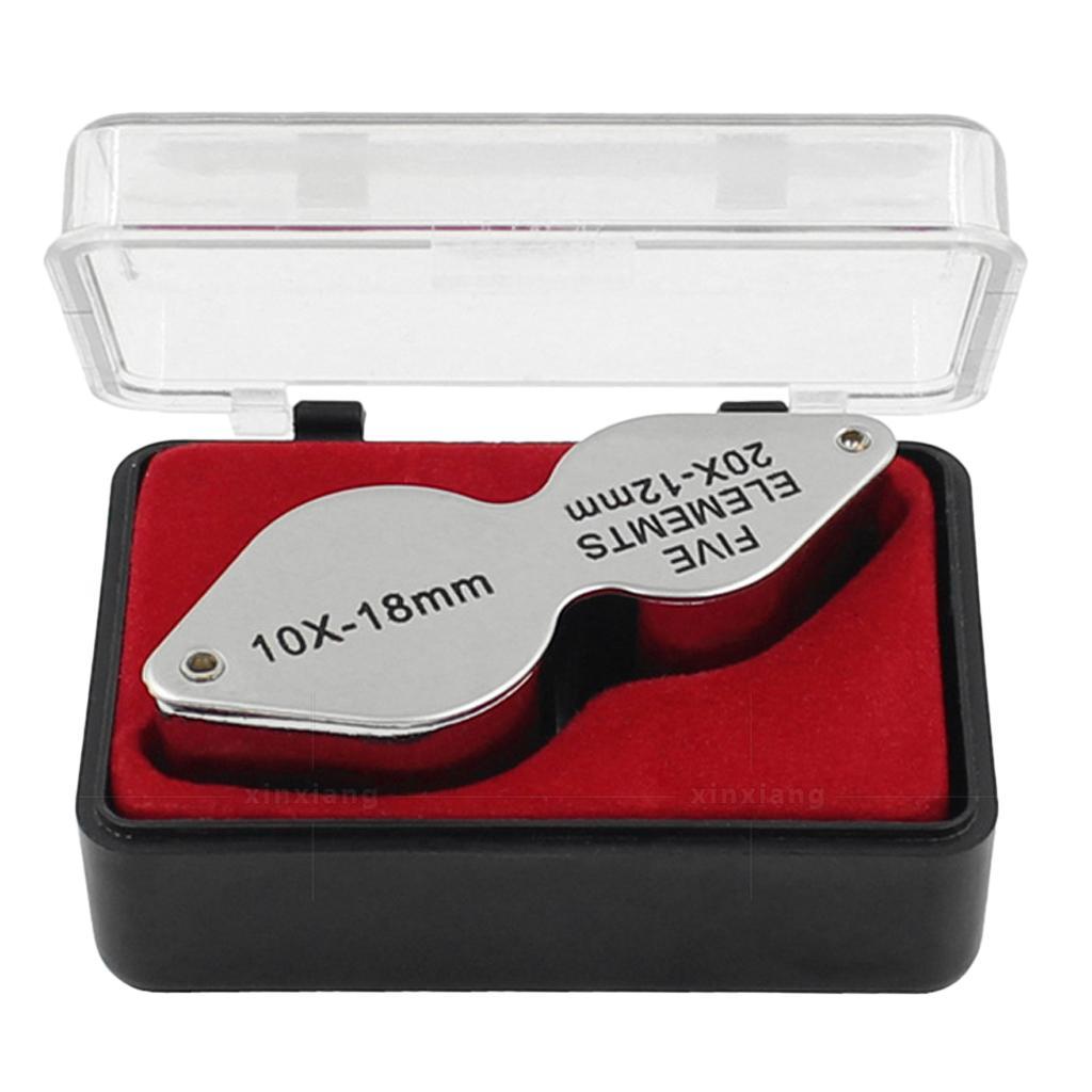 Foldable Miniature Magnifying Glass Twin Lens 10X&20 X Magnify for Jewelry
