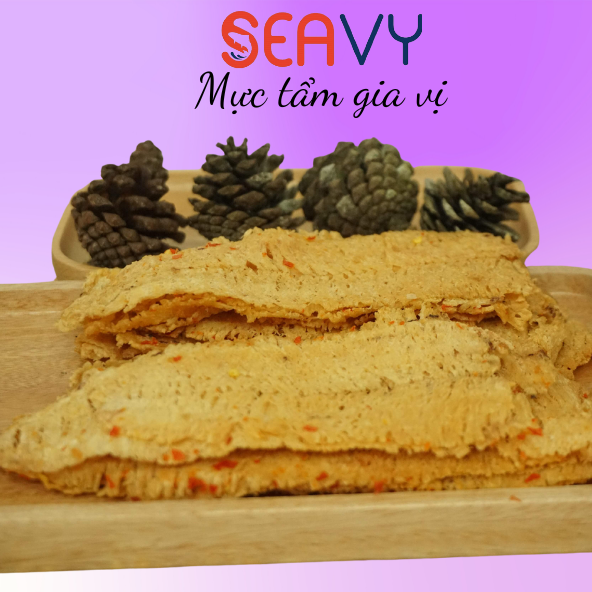 Đặc Sản Nha Trang -️ Mực Tẩm Gia Vị Nha Trang Từ Mực Lá Cay Nhẹ, Thơm Ngon, Size Nhỏ Seavy Gói 500g ️