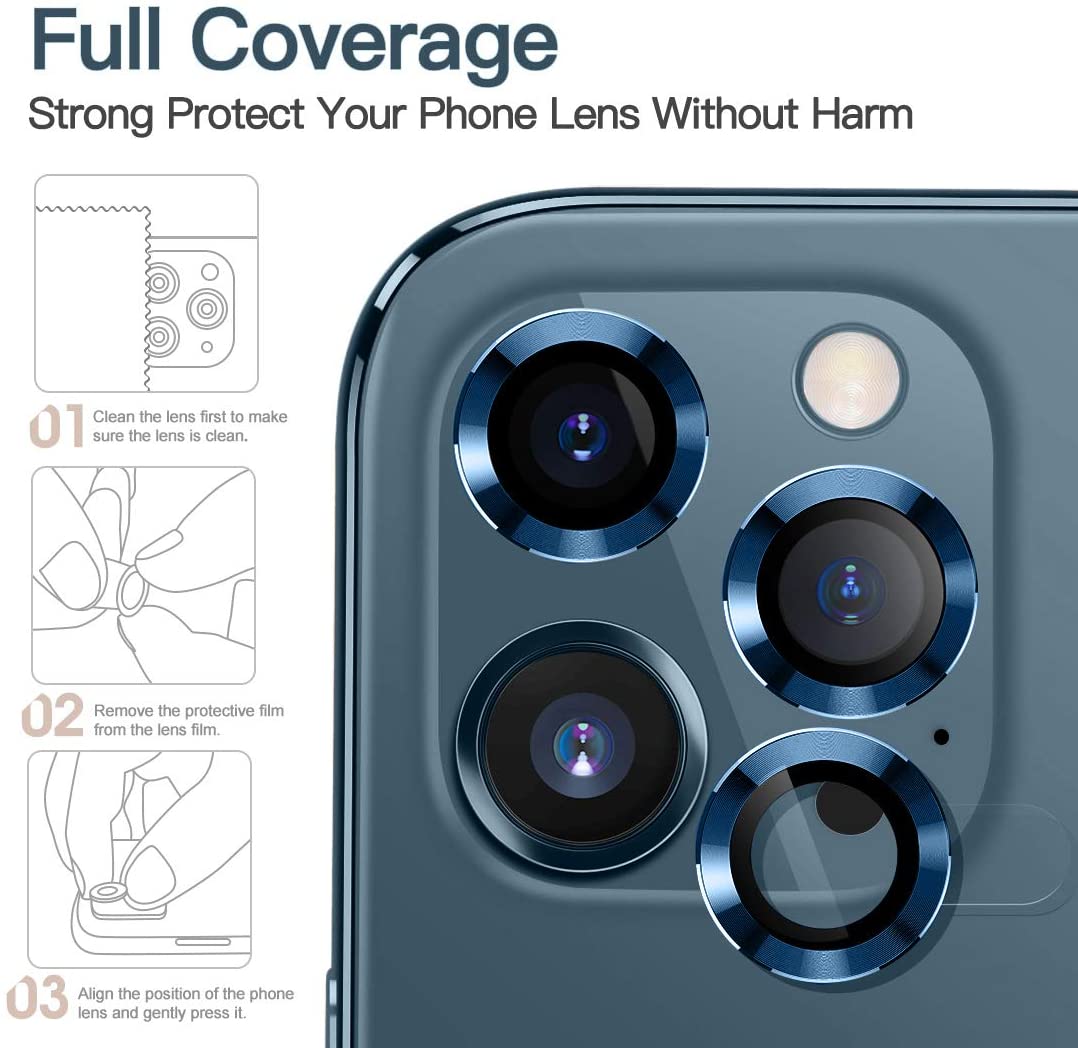 Bộ miếng dán kính cường lực bảo vệ Camera cho iPhone 12 Pro Max HOTCASE Kuzoom mang lại khả năng chụp hình sắc nét full HD - Hàng nhập khẩu