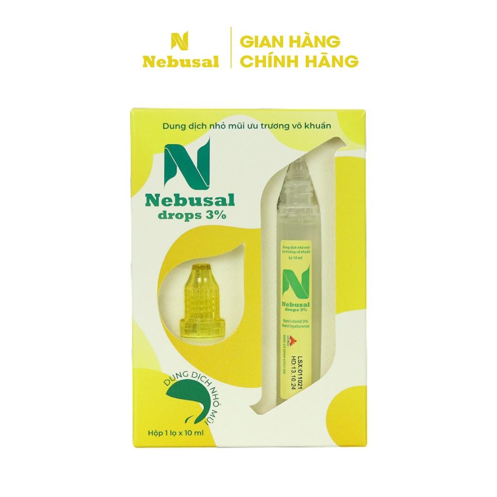 Dung Dịch Nhỏ Mũi Nebusal Drops 3% (10ml) - Giảm nghẹt mũi sổ mũi - Công thức an toàn cho trẻ sơ sinh và trẻ nhỏ.