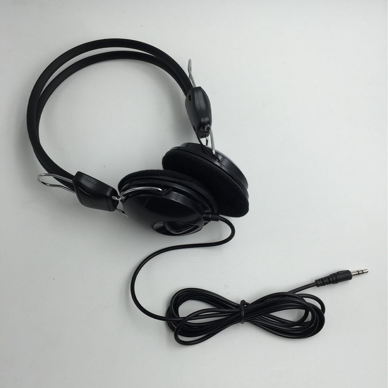 Black Headphones W/ Wire & Ear Cushion, for Metal Detectors Use