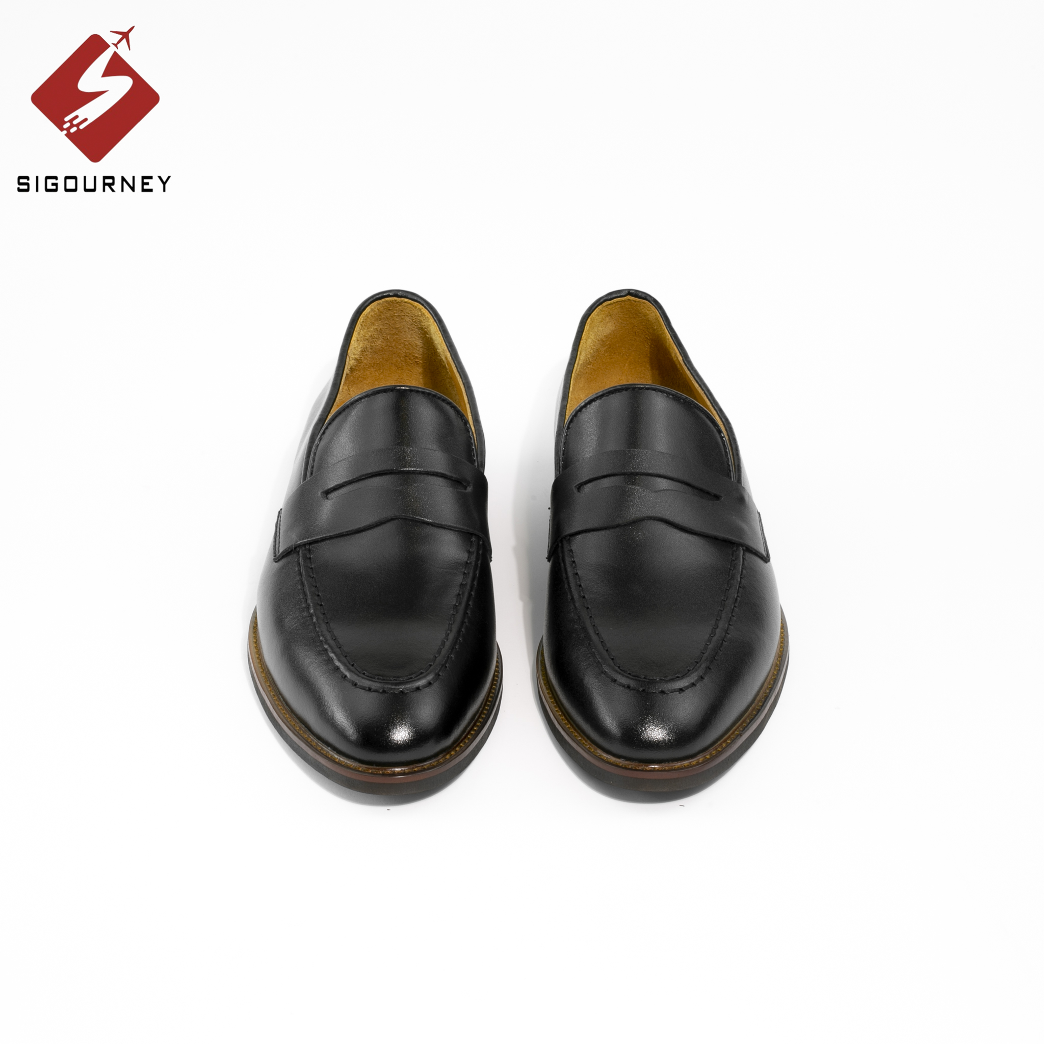 Giày Loafer Nam ĐẾ PHÍP Da Bò Cao Cấp SIGOURNEY Màu Đen Trơn SCC01 Bảo Hành 18 Tháng