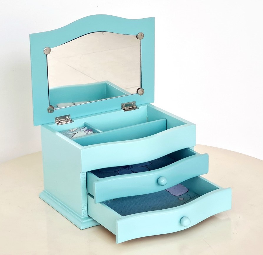 Hộp Nữ Trang Gỗ Nhiều Màu Có Gương 23x17 cm Xinh Xắn Tinh Tế - Hàng VN Xuất Khẩu