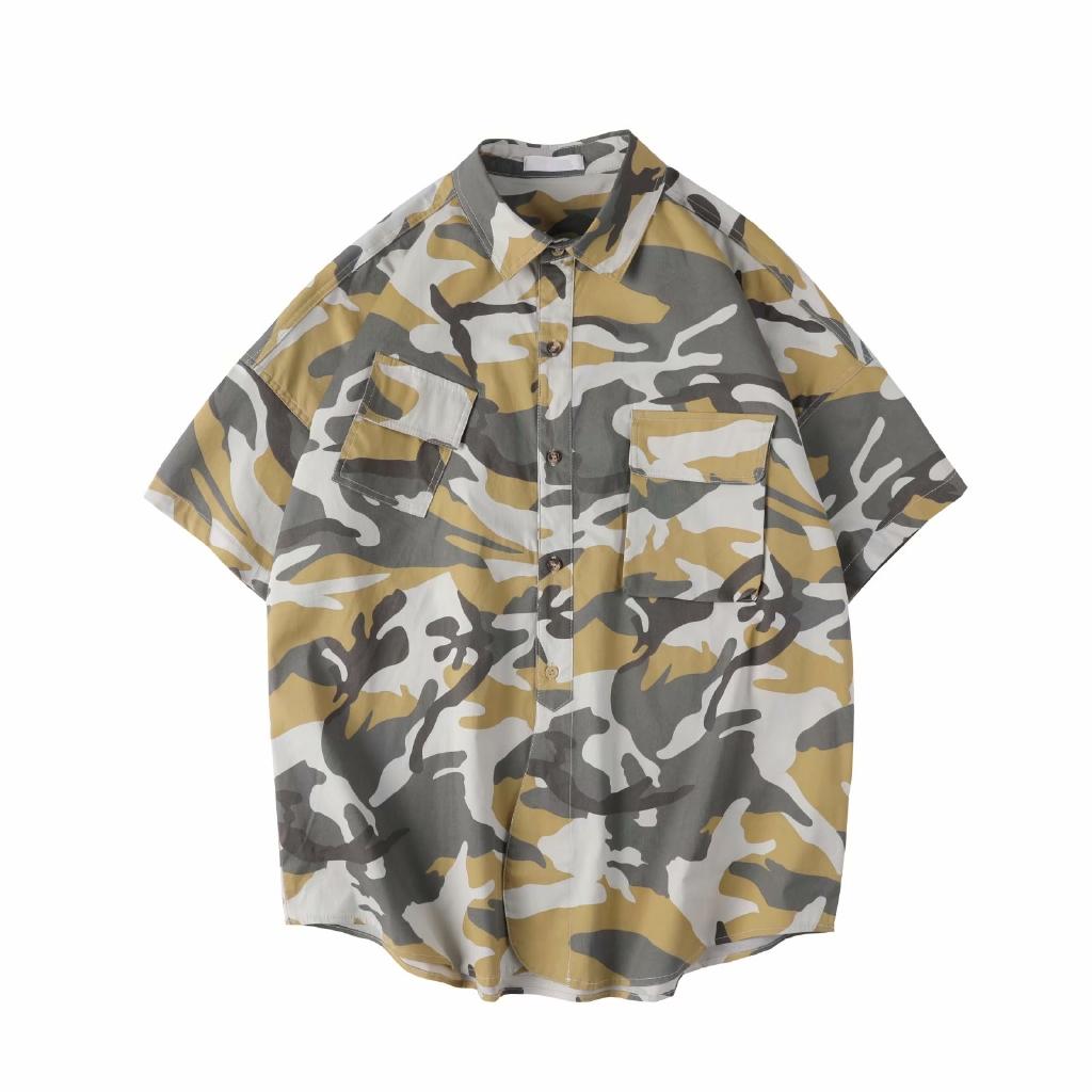 Áo Sơ Mi Ngắn Tay Họa Tiết Rằn Ri Thời Trang Dành Cho Nam