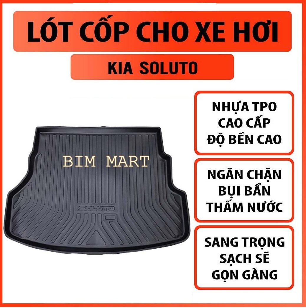 Lót cốp dành cho xe Kia Soluto 2019 - 2021 không mùi, chất liệu TPO cao cấp