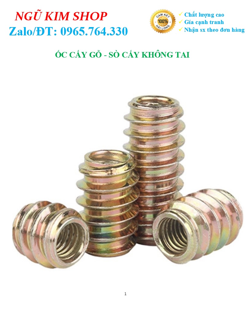 ỐC CẤY GỖ _ SÒ SẮT KHÔNG TAI M6, M8