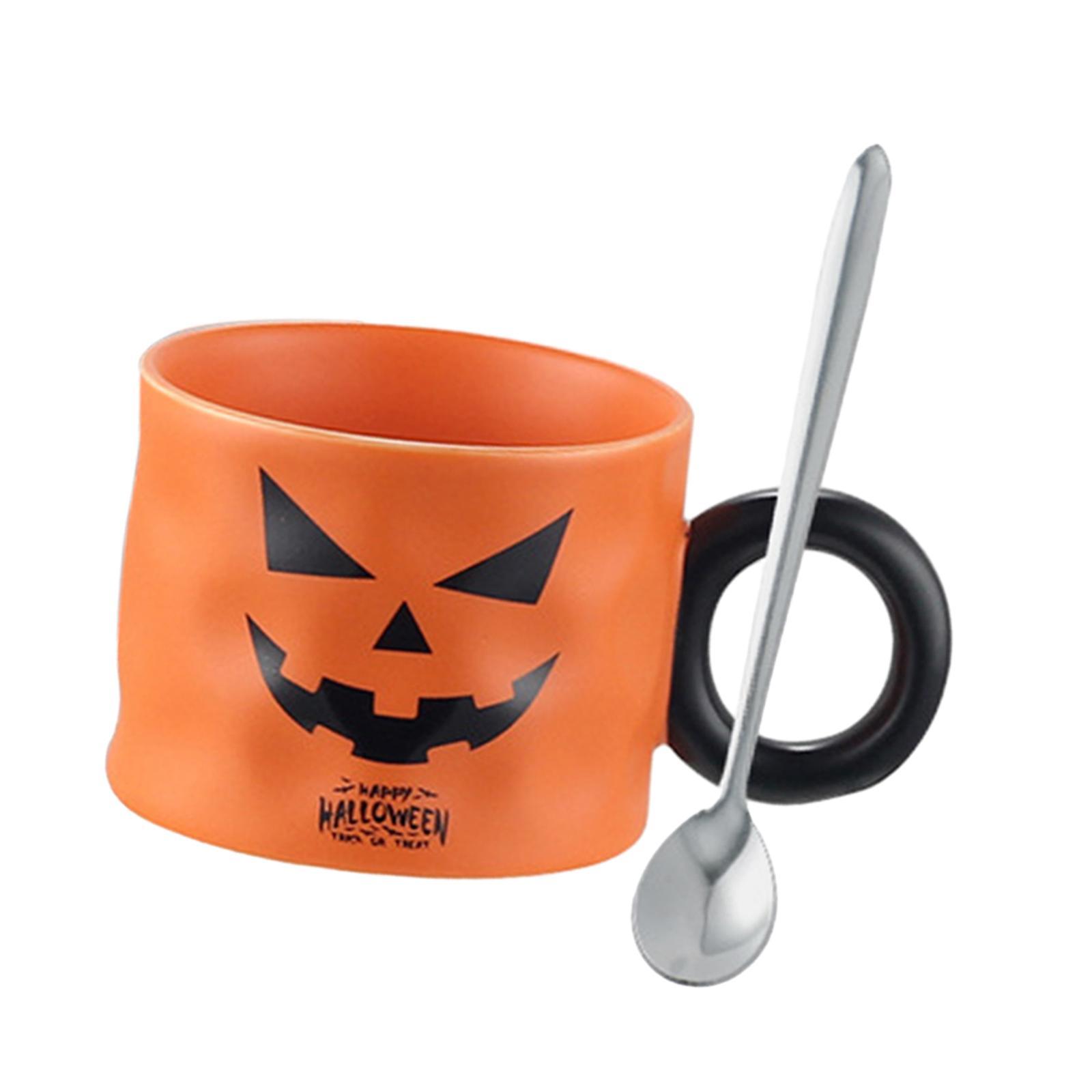 Pumpkin Shaped Mug Halloween Cartoon Mug Cartoon Milk Juice Cup Halloween Mug Set Ceramics Coffee Mug Holiday Coffee Mug for Theme Party Men