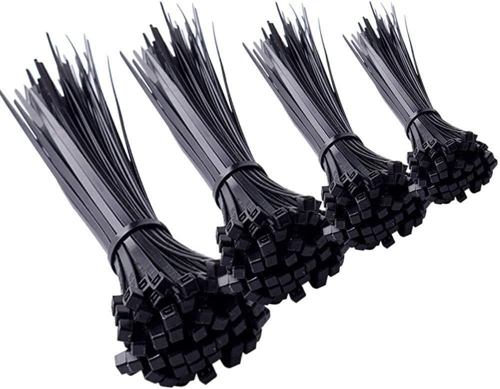 500 Cái Tie Cable Đen Nylon Cable Ties Kẹp Tie nhựa để quản lý cáp