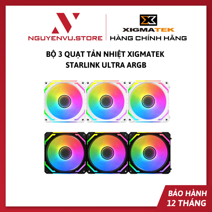 Bộ 3 Quạt Tản Nhiệt XIGMATEK Starlink Ultra ARGB - Hàng Chính Hãng