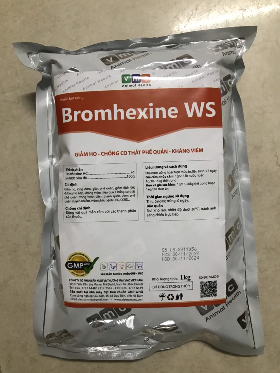 Brom, Bromhexine giảm ho dùng cho chó, mèo, gia súc, gia cầm
