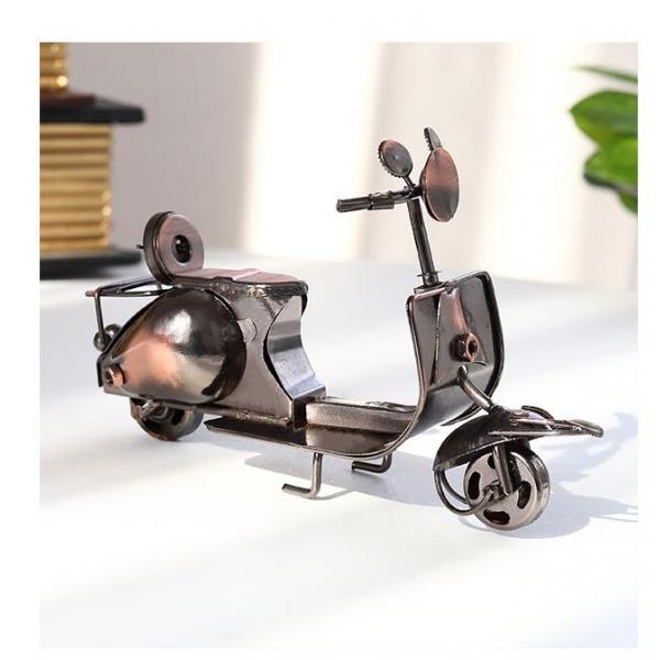 Mini Motorcycle Model Metal Desktop Ornament Crafts for Living Room-Bronze