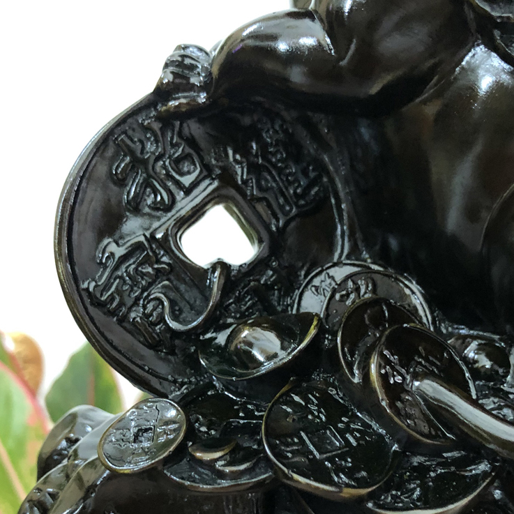Tượng linh vật phong thủy con Chuột trang trí phong thủy bàn làm việc - Chiều Cao 17cm - Màu đen tuyền