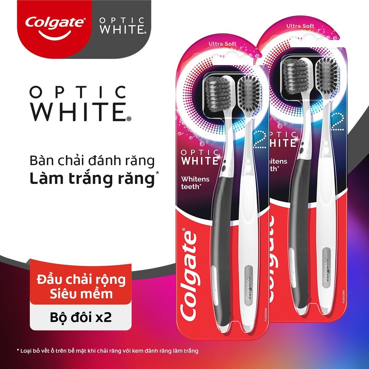 Bộ 4 bàn chải đánh răng Colgate trắng răng Optic White