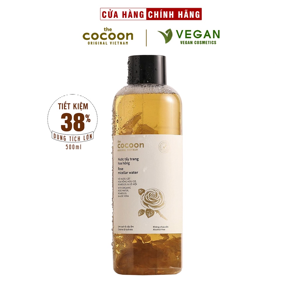 Nước tẩy trang hoa hồng Cocoon 500ml làm sạch và cấp ẩm thuần chay