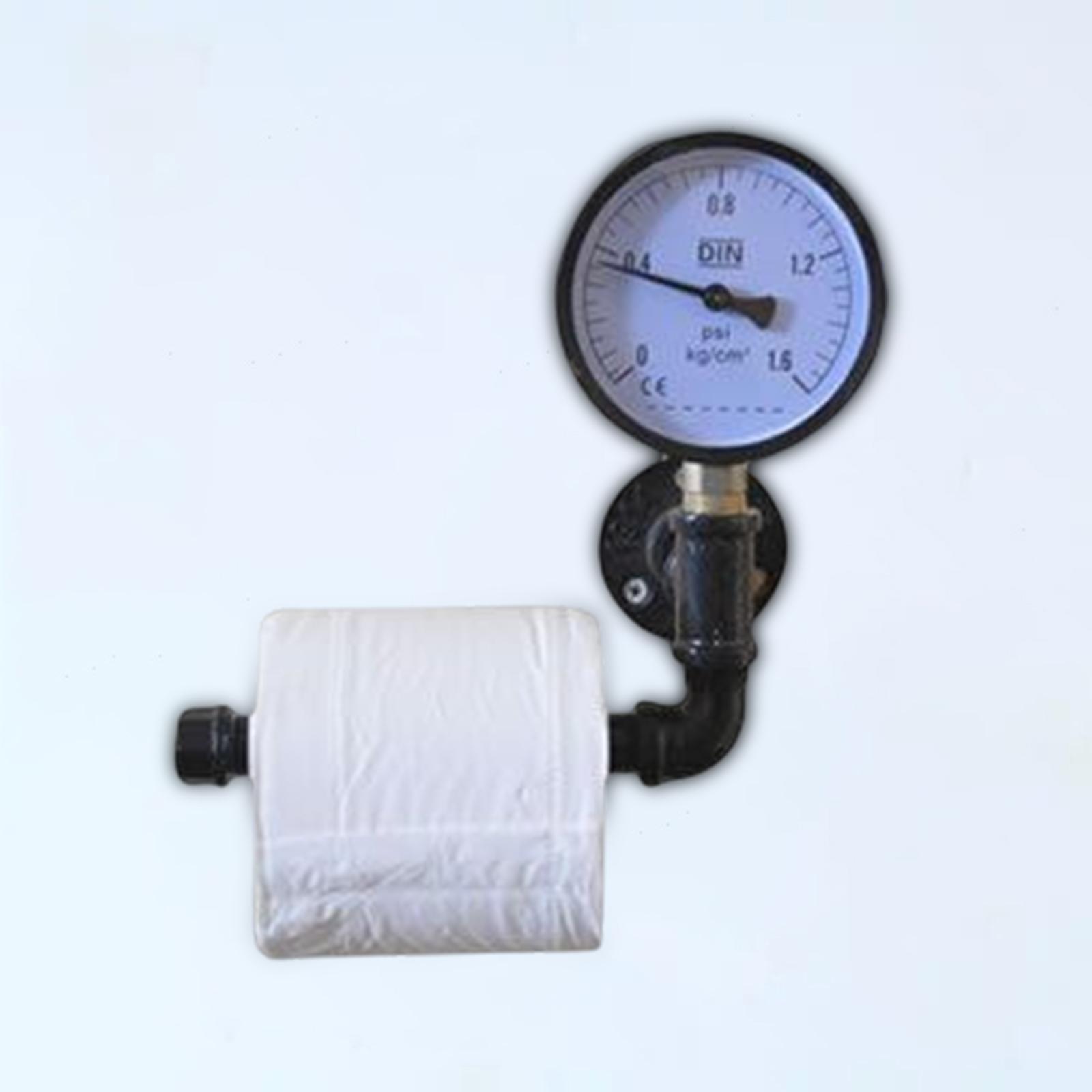 Toilet Paper Roll Holder Mounted Shelf Industrial for Bedroom Washroom