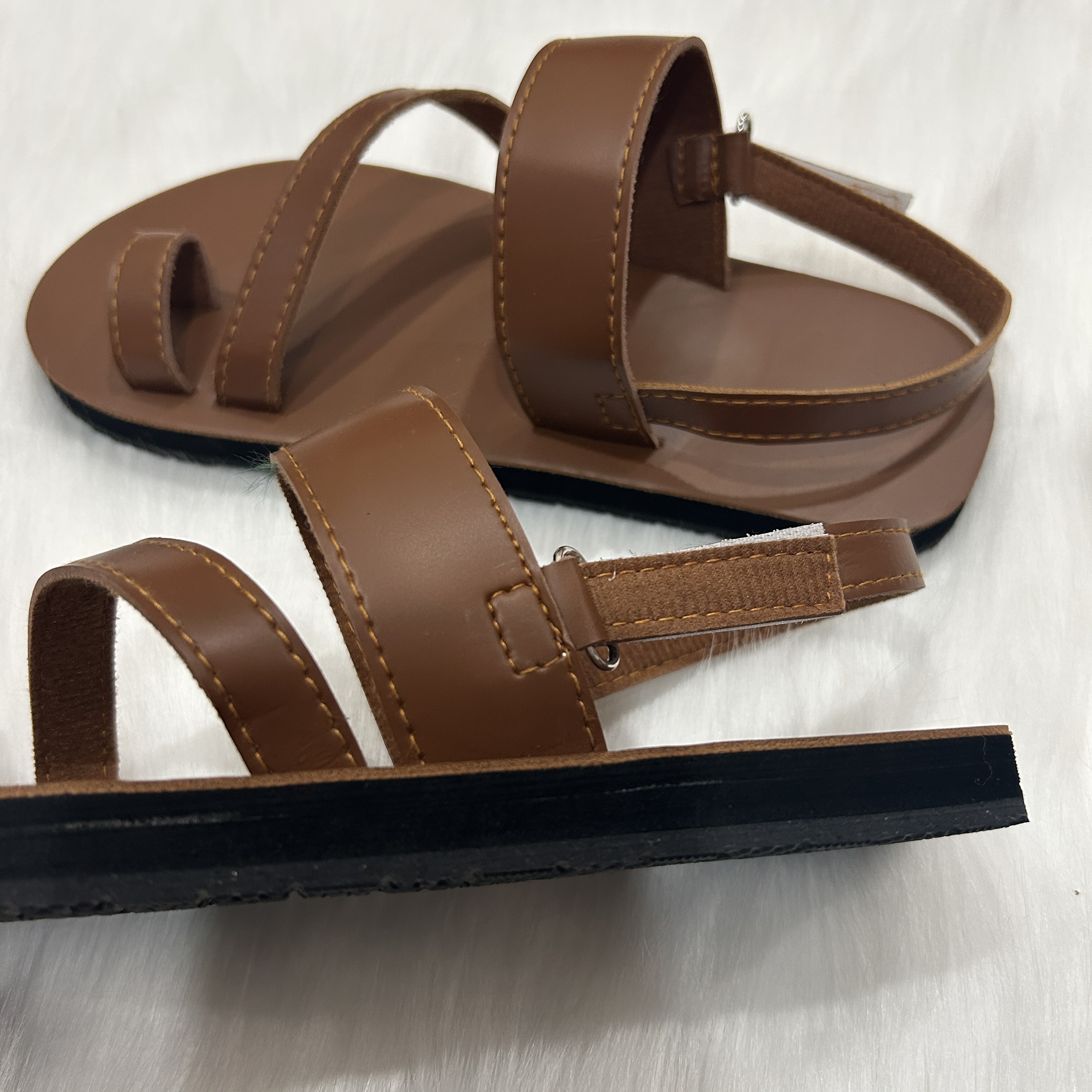 Dép sandal Nữ quai da mềm Đế bệt Cao Su ôm chân LYNA Sandal mã SD25