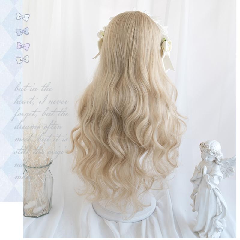 Wig/Tóc giả xoăn sóng màu trà nữ tính tiểu thư - A19 Nguyên đầu tên/lolita