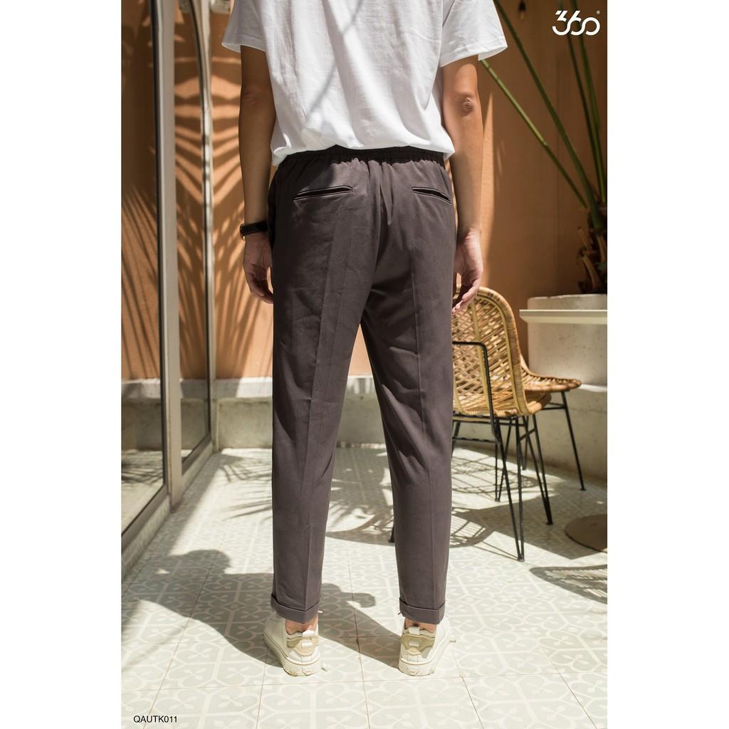 Sale Quần âu nam 360 BOUTIQUE dáng crop dây rút - QAUTK011