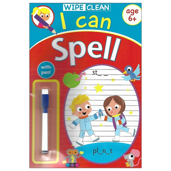 Wipe Clean: I Can Spell - Book With Pen