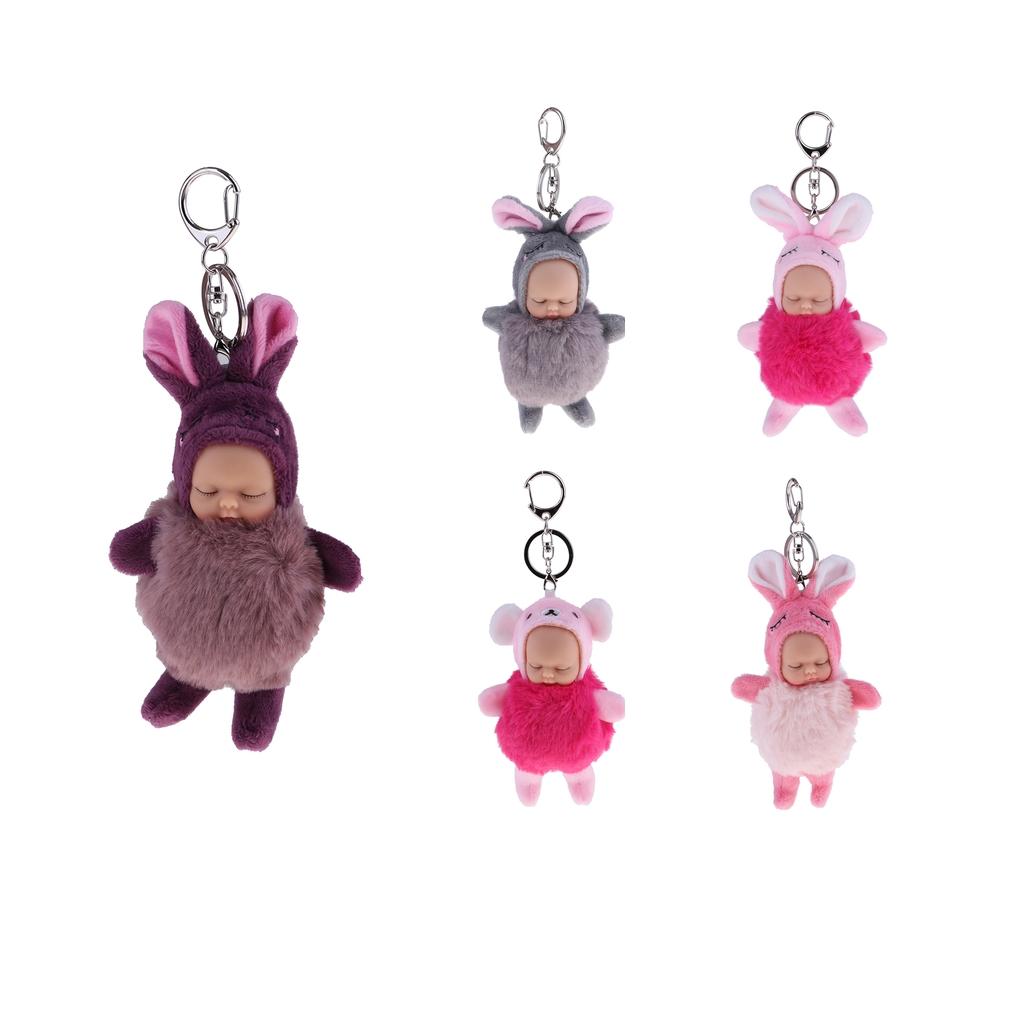 Cute Sleeping Baby Doll Key Chain Keyring Bags Car Pendant 11cm