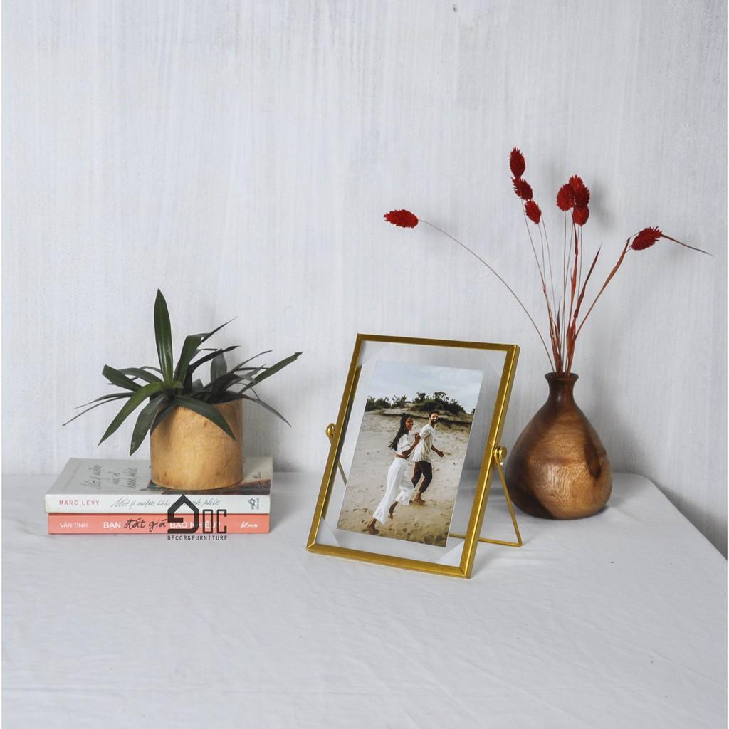 Khung ảnh để bàn hiện đại mặt kính viền kim loại cao cấp nhiều kích thước - Miễn phí in ảnh Góc decor