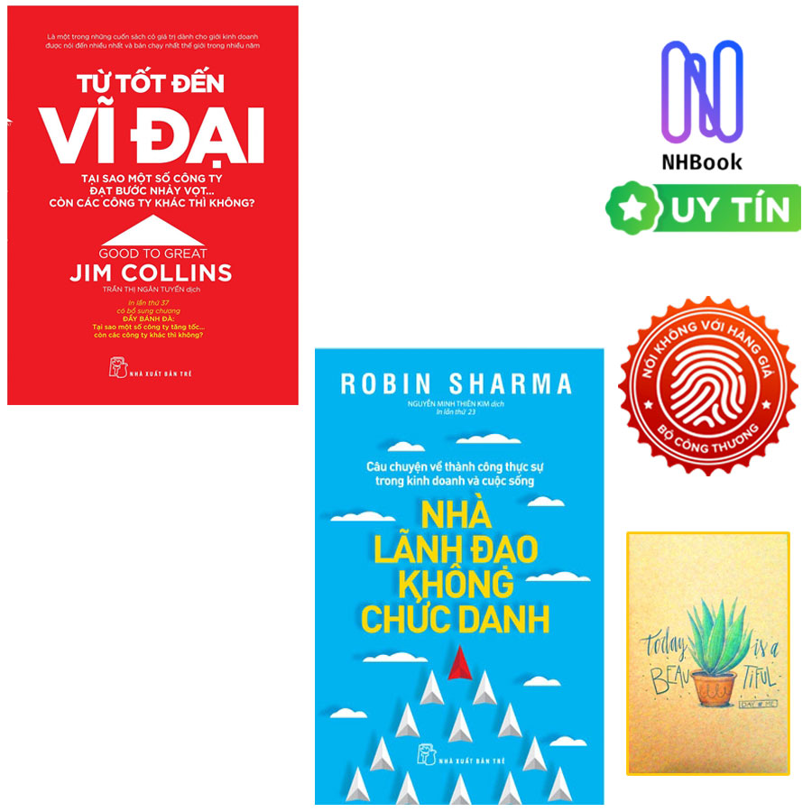 Combo Lãnh Đạo và Quản Trị: Từ Tốt Đến Vĩ Đại + Nhà Lãnh Đạo Không Chức Danh (Bộ 2 cuốn Bài Học &amp; Kỹ năng Phát Triển Kinh Doanh, Quản Trị, Lãnh Đạo đỉnh cao của các công ty hàng đầu thế giới)  - Tặng kèm Bookmark Happy Life