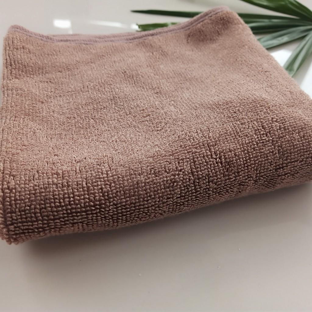 Khăn tắm, khăn lau đầu 100%cotton, siêu thấm hút, màu nâu tây, sz 35x70cm(120g),